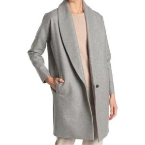 AllSaints Light Gray Women's Klein Cocoon Long Open Front Coat NWOT Size Small